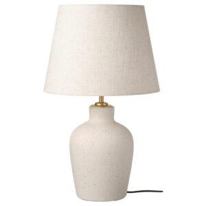 IKEA BLIDVÄDER Table lamp, off-white ceramic/beige, 20 "
