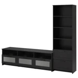IKEA BRIMNES TV storage combination, black, 94 1/2x16 1/8x74 3/4 "