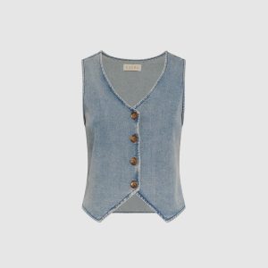 LAURA Button-Down Denim Vest
