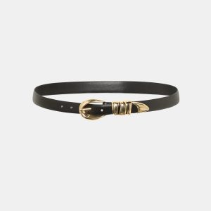 Laura Curved Hardware Vegan Leather Belt