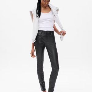 Gap Mid Rise Vegan Leather True Skinny Pants