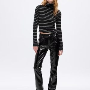 Gap Mid Rise Vegan Patent Leather Baby Boot Pants