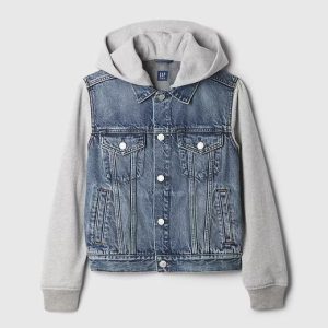 Gap Kids Hooded Icon Denim Jacket
