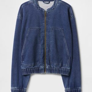 Gap Knit Denim Bomber Jacket
