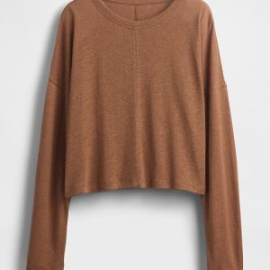 Gap Oversized Linen-Blend Swing Top