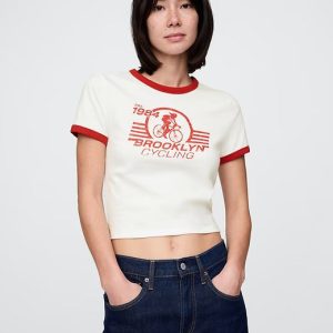 Gap Cotton Jersey Graphic Shrunken T-Shirt