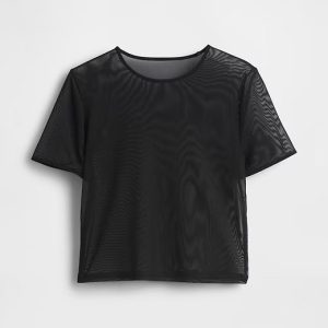 Gap Mesh Cropped T-Shirt
