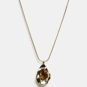 Laura Irregular Teardrop Pendant Necklace