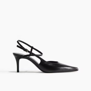 H&M Pointed-Toe Leather Pumps