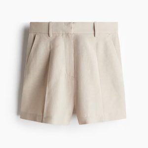 H&M LINEN-BLEND SHORTS