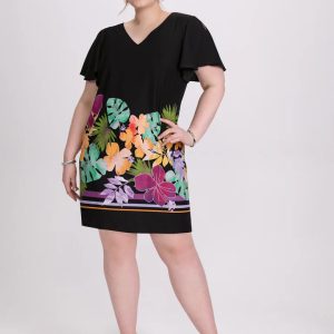 LAURA Joseph Ribkoff - Tropical Flutter Sleeve Dress