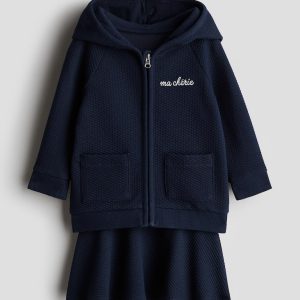 H&M 2-piece Textured Jersey Set