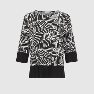 LAURA Leaf Print Top