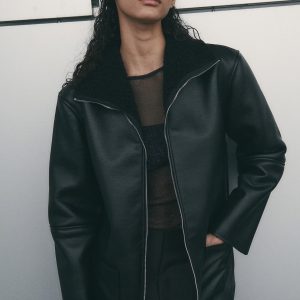 H&M Teddy Fleece-Lined Coated Jacket