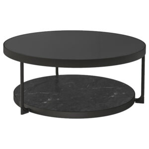 IKEA FRÖTORP Coffee table, anthracite marble effect/black glass, 34 5/8 "