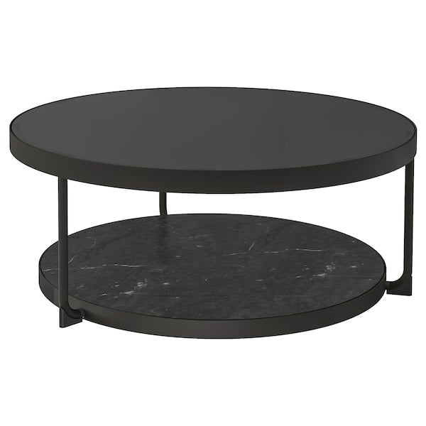 IKEA FRÖTORP Coffee table, anthracite marble effect/black glass, 34 5/8 "