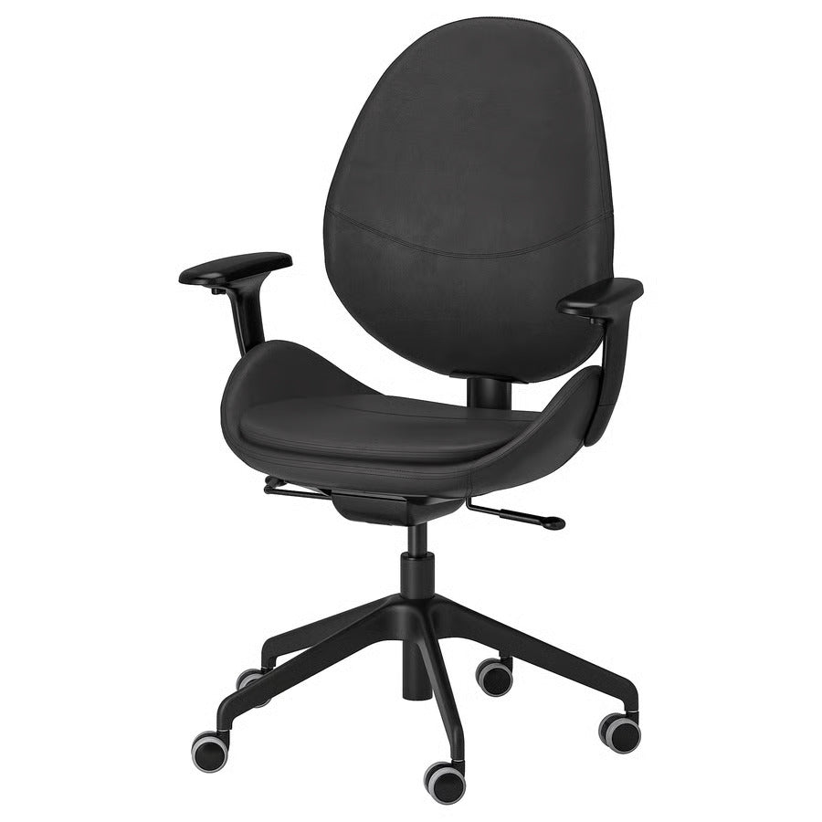 Ikea HATTEFJÄLL Office chair with armrests, Smidig black/black