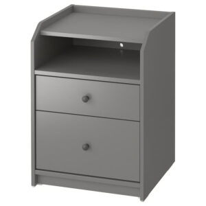 IKEA HAUGA 2-drawer chest, gray, 19 5/8x18 1/8x26 3/4 "
