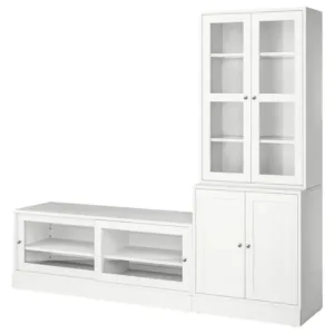 IKEA HAVSTA TV storage combination/glass doors, white, 94 7/8x18 1/2x83 1/2 "