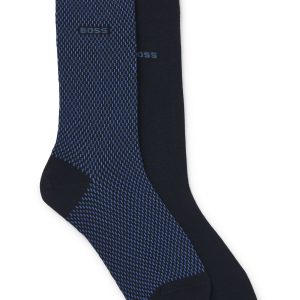 Boss Two-pack of regular-length socks with logo details