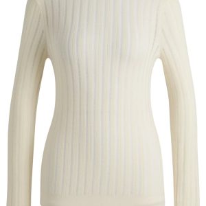 BOSS WOOL SWEATER WITH STRUCTURED STRIPES