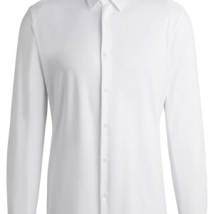 BOSS SLIM-FIT SHIRT IN PERFORMANCE-STRETCH STRUCTURED FABRIC