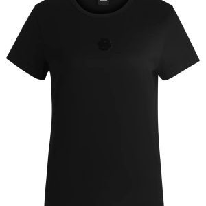 BOSS Mercerized-cotton T-shirt with Double B monogram