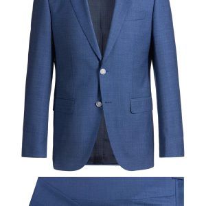 Boss Slim-fit suit in micro-patterned wool