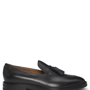 Boss Italian leather loafers with tassel trim