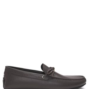 Boss Grained-leather moccasins with driver sole