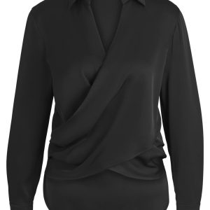 BOSS Wrap-front blouse in stretch silk