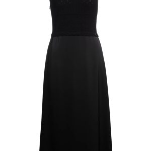 BOSS KNITTED DRESS WITH CONTRAST-FABRIC SKIRT