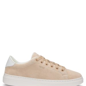 BOSS Suede trainers with leather backtab
