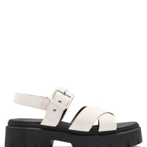 HUGO Suede sandals with buckled strap and chunky sole