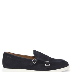Boss Suede monk shoe with contrast outsole