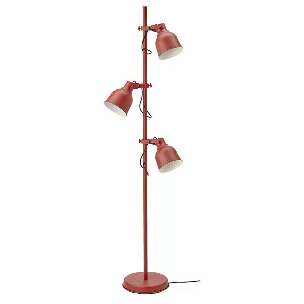 IKEA HEKTAR Floor lamp with 3-spotlights, brown-red