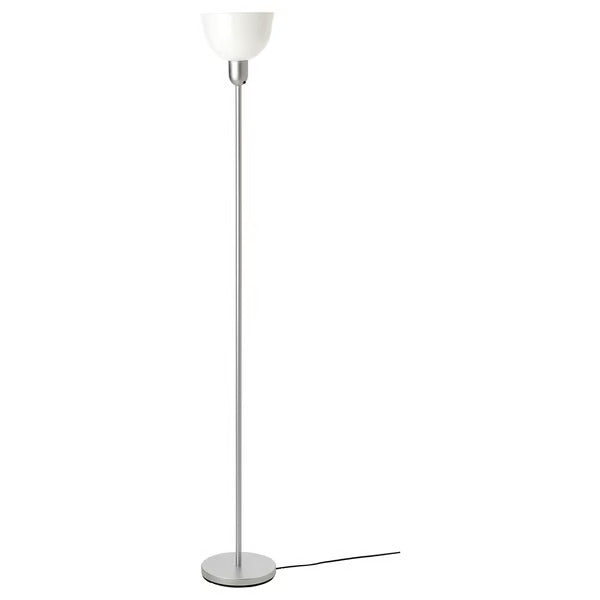 IKEA HEKTOGRAM Floor uplighter, silver color/white