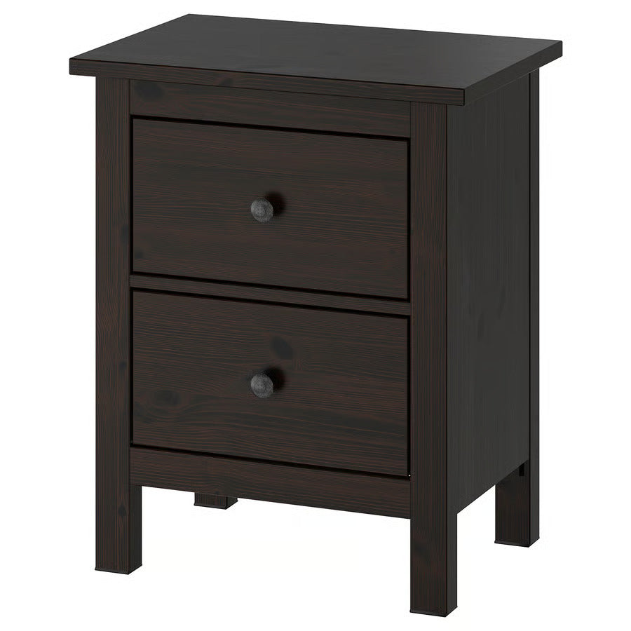 IKEA HEMNES 2-drawer chest, black-brown, 21 1/4x26 "