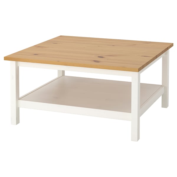 IKEA HEMNES Coffee table, white stain/light brown, 35 3/8x35 3/8 "