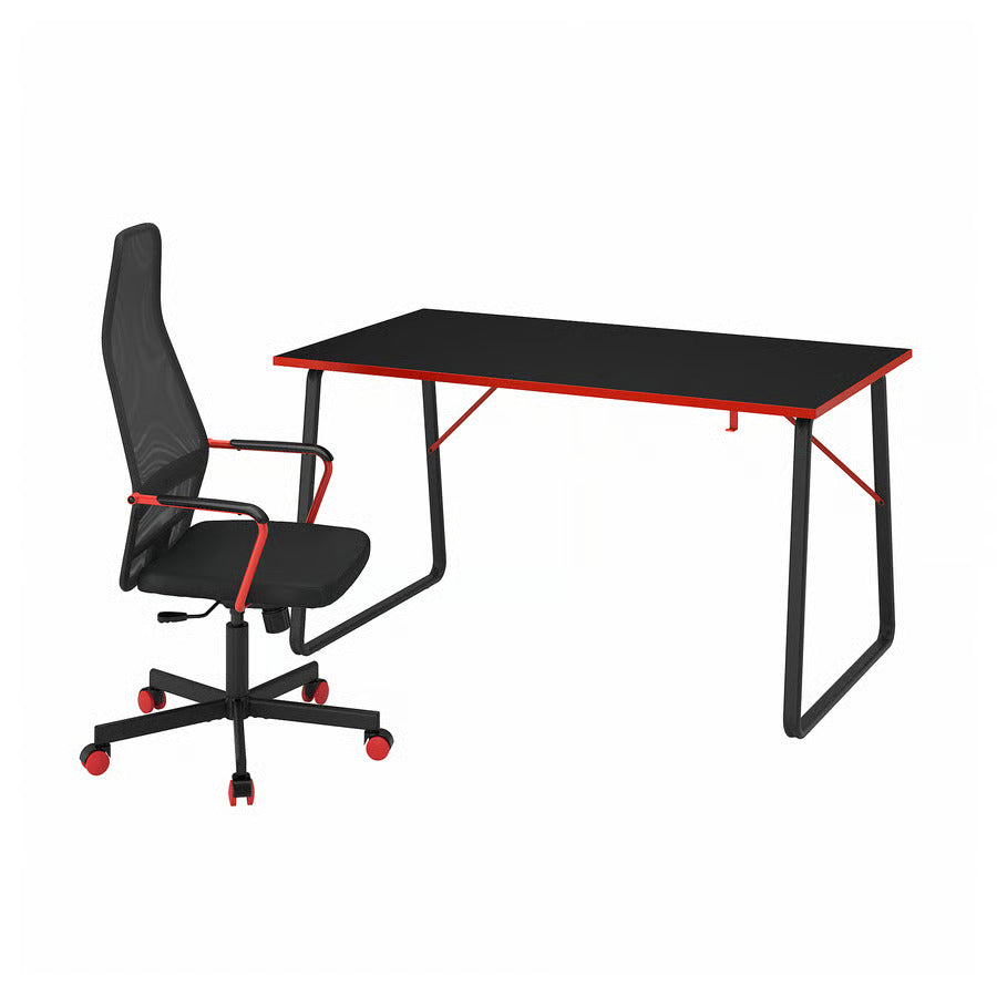 IKEA HUVUDSPELARE Gaming desk and chair, black