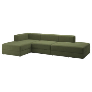 IKEA JÄTTEBO 3.5-seat mod sofa w chaise, Samsala dark yellow-green