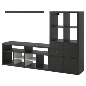 IKEA KALLAX / LACK TV storage combination, black-brown, 88 1/4x15 3/8x57 7/8 "