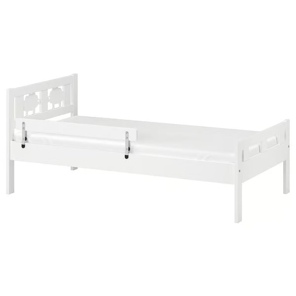 IKEA KRITTER Bed frame with slatted bed base, white, 27 1/2x63 "