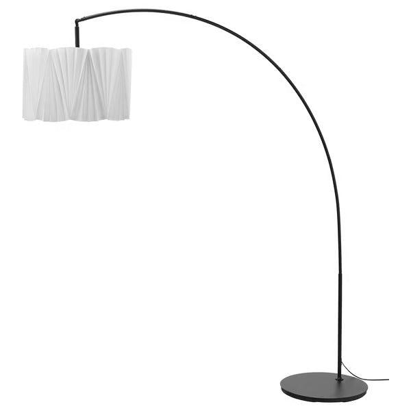 IKEA KUNGSHULT / SKAFTET Floor lamp, arched, white/black