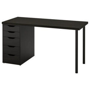 IKEA LAGKAPTEN / ALEX Desk, black-brown, 55 1/8x23 5/8 "