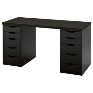 IKEA LAGKAPTEN / ALEX Desk, white/black-brown, 55 1/8x23 5/8 "