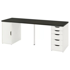 IKEA LAGKAPTEN / ALEX Desk, black-brown/white, 78 3/4x23 5/8 "