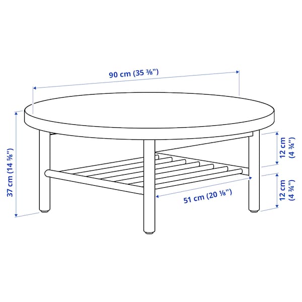 IKEA LISTERBY Coffee table, dark brown beech veneer, 35 3/8 " - Image 6