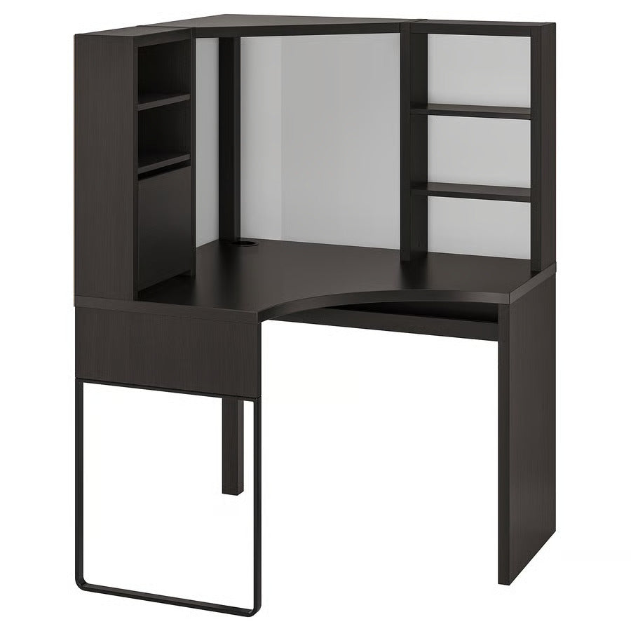 IKEA MICKE Corner workstation, black-brown, 39 3/8x55 7/8 "