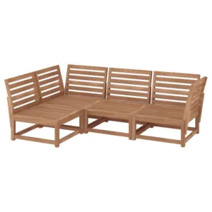 IKEA NÄMMARÖ Modular corner sofa, 3-seat, outdoor light brown stained